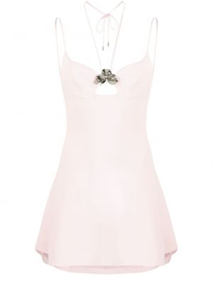 Sukienka mini bez rękawów David Koma różowa