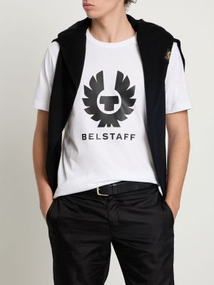 Bavlněné tričko jersey Belstaff černé