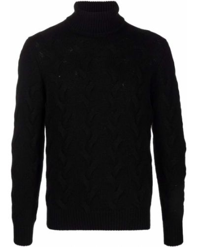 Jersey de cuello vuelto de tela jersey Lardini negro