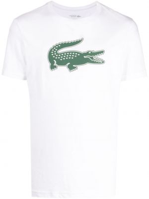 T-shirt con stampa in jersey Lacoste bianco