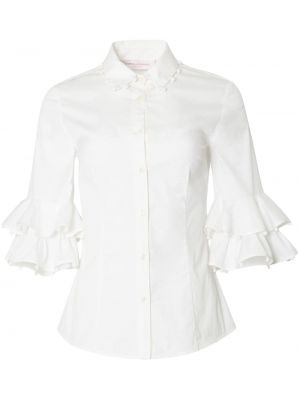 Риза с волани Carolina Herrera бяло