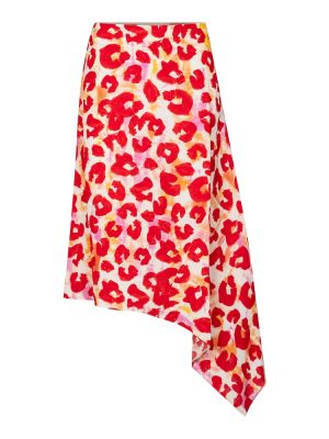 Midi suknja s printom s leopard uzorkom Marni crvena