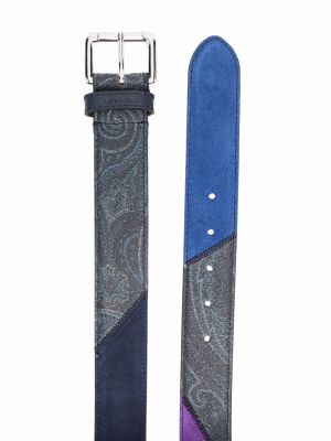 Cinturón de cachemir con estampado con estampado de cachemira Etro azul