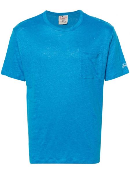 Ľanové tričko Mc2 Saint Barth modrá