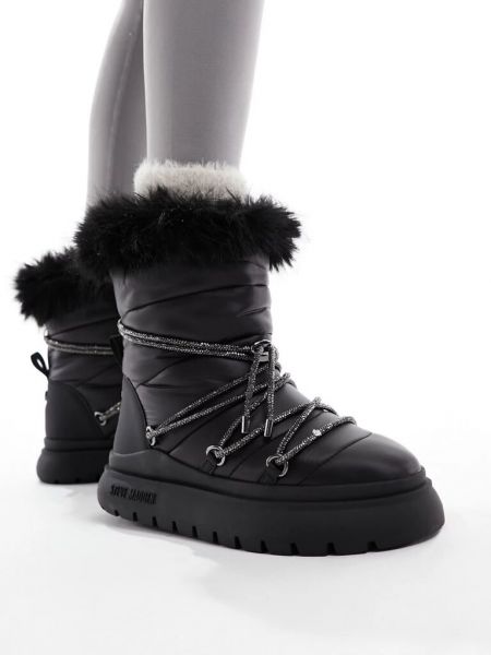 Кружевные зимние ботинки Steve Madden черные