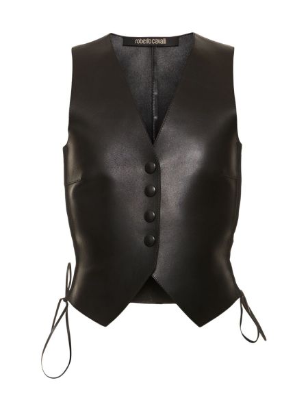 Læder vest Roberto Cavalli sort