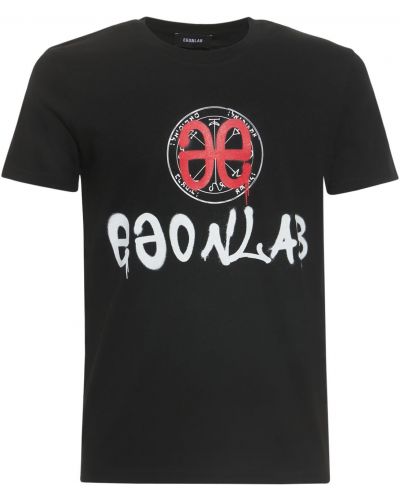Памучна тениска Egonlab черно