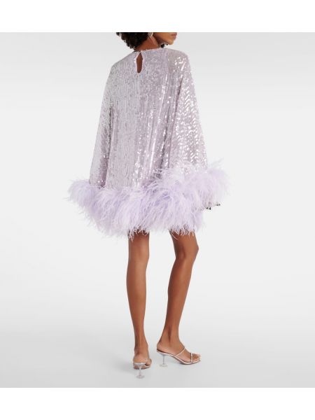 Obleka s perjem Taller Marmo vijolična