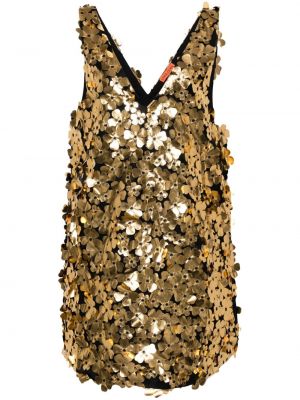 Коктейлна рокля на цветя Stine Goya златисто