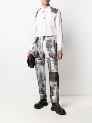 Camisa con estampado con estampado abstracto Alexander Mcqueen blanco