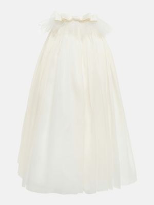 Hedvábné dlouhá sukně s mašlí Giambattista Valli bílé