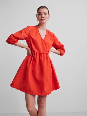 Мини рокля Pieces оранжево