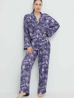 Hedvábné pyžamo Hugo fialové