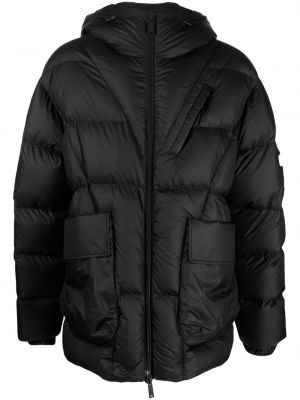 Pérový kabát s kapucňou Dsquared2 čierna
