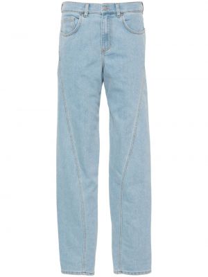 Straight fit džíny s nízkým pasem Mugler modré