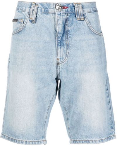 Denim şort Philipp Plein mavi