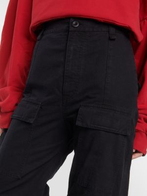 Pantalon cargo en coton Balenciaga noir