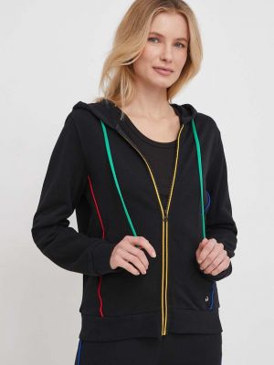 Bluza z kapturem bawełniana United Colors Of Benetton czarna