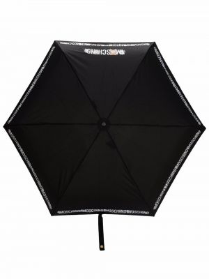 Чадър с принт Moschino черно