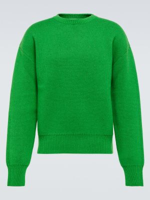 Sweter wełniany Bottega Veneta zielony