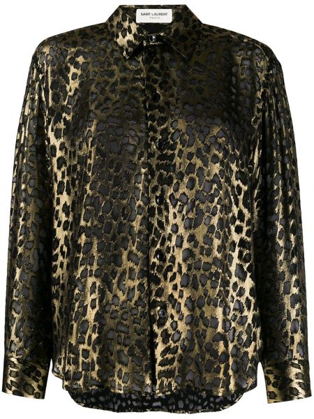 Camisa con estampado leopardo Saint Laurent