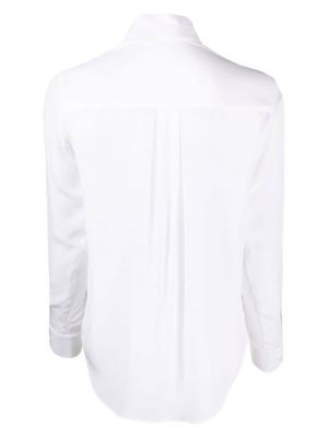 Jedwabna koszula z kieszeniami Cenere Gb biała