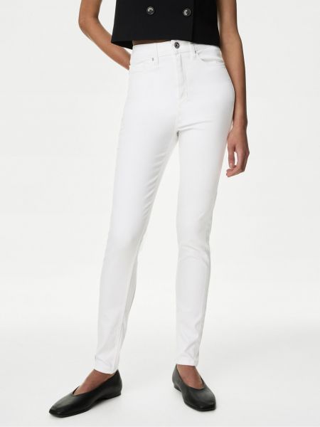 Slim fit skinny džíny Marks & Spencer bílé