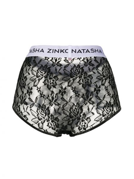 Tangas de encaje Natasha Zinko negro