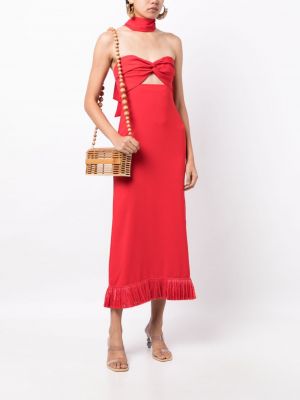 Jedwabna sukienka midi Johanna Ortiz czerwona