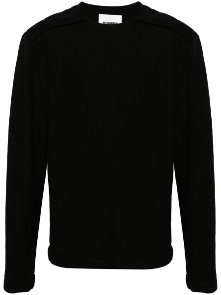 Bluza z okrągłym dekoltem Jil Sander czarna