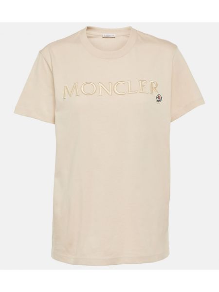 Jersey pamuk tişört Moncler bej