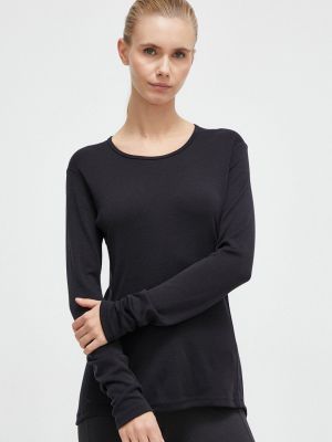 Majica dugih rukava od merino vune sa dugačkim rukavima Adidas Terrex crna