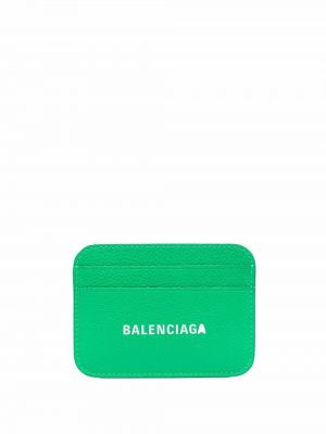 Peňaženka s potlačou Balenciaga zelená
