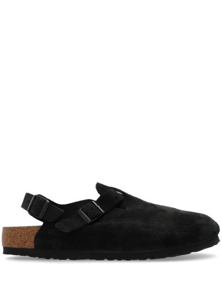 Slingback ruskind sandaler med stropper Birkenstock sort