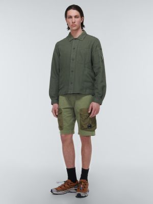 Pantalones cortos cargo de algodón de tela jersey C.p. Company verde