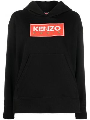 Hoodie en coton à imprimé Kenzo noir
