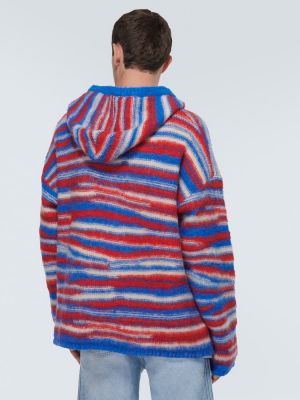 Spalvų gradiento rašto megztas džemperis su gobtuvu oversize Erl