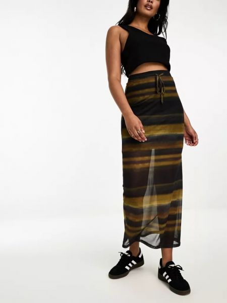 Длинная юбка в полоску с сеткой Vero Moda