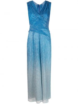 Šaty bez rukávov s prechodom farieb Talbot Runhof modrá