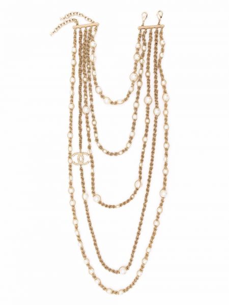 Collar con perlas Chanel Pre-owned dorado