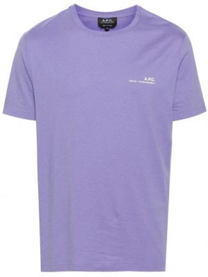 Bavlnené tričko A.p.c. fialová