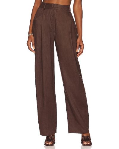 Pantaloni di lino Aexae marrone