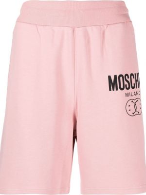 Trykt shorts Moschino rosa