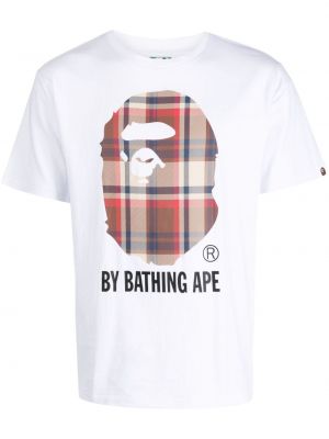 Koszulka bawełniana w kratkę A Bathing Ape® biała