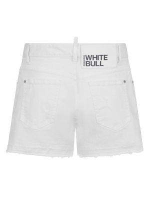 Džínové šortky s oděrkami Dsquared2 bílé
