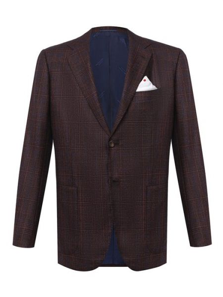 Кашемировый шерстяной пиджак Kiton бордовый