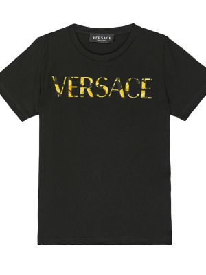 Bomuld t-shirt for drenge Versace Kids sort