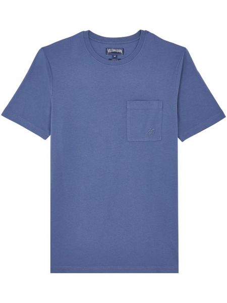 T-shirt brodé en coton Vilebrequin bleu
