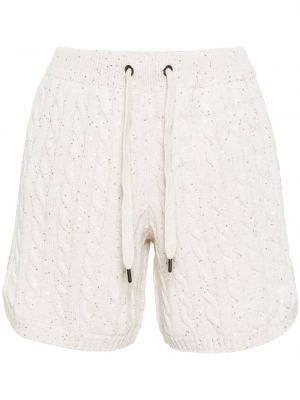 Kratke hlače sa šljokicama Brunello Cucinelli bijela