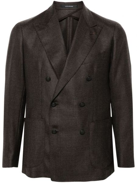 Kontrolleret dobbeltradet blazer Tagliatore brun